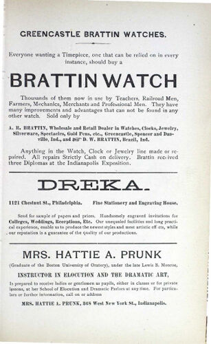 A.R. Brattin Advertisement, June 1883 (image)